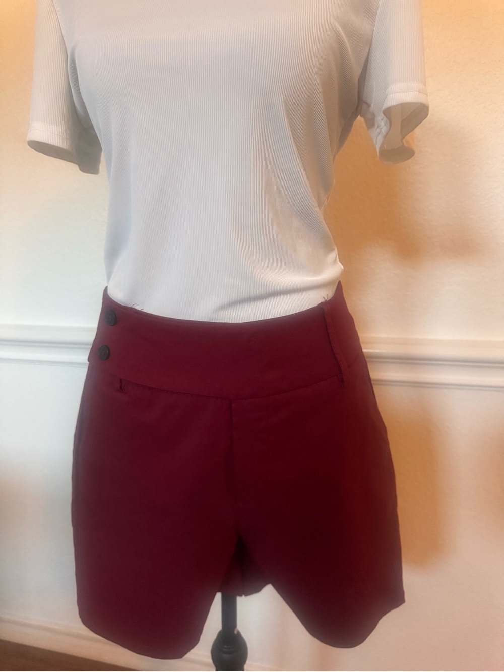 Women’s High-Waist Burgundy Shorts
